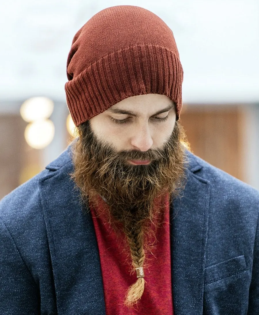 whisker cornrow style braided beard