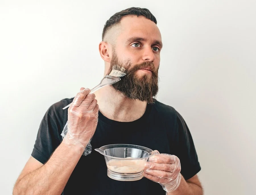 process of dyeing beard