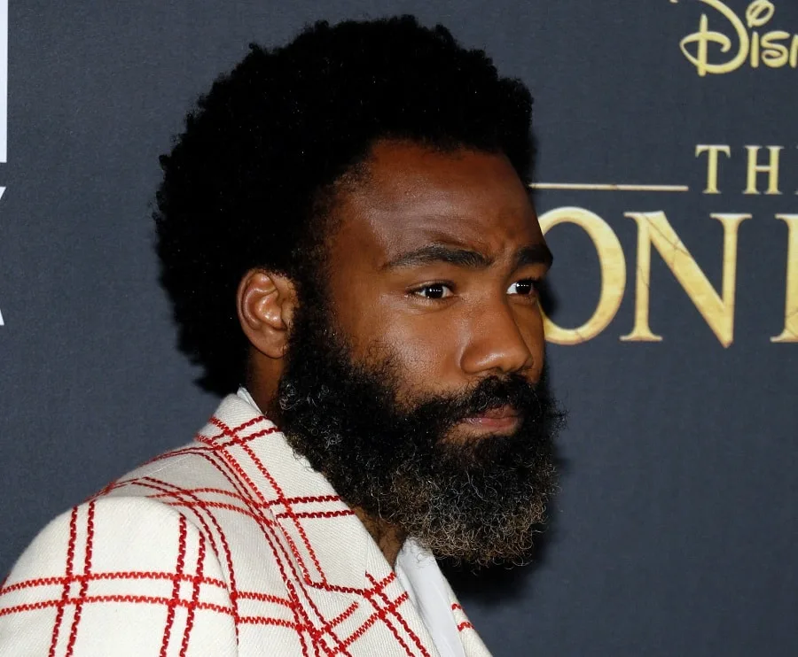 young actor Donald Glover with bushy curly beard