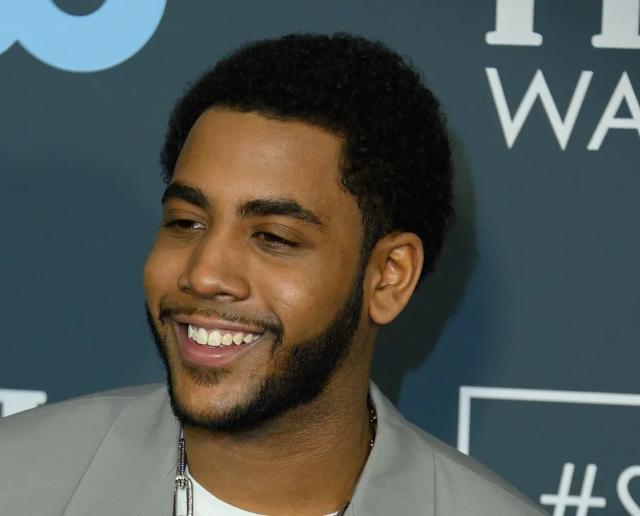 young actor Jharrel Jerome with chin strap beard