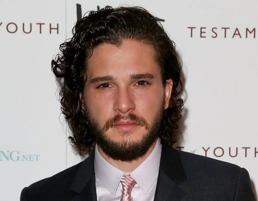 young actor Kit Harington with short full beard