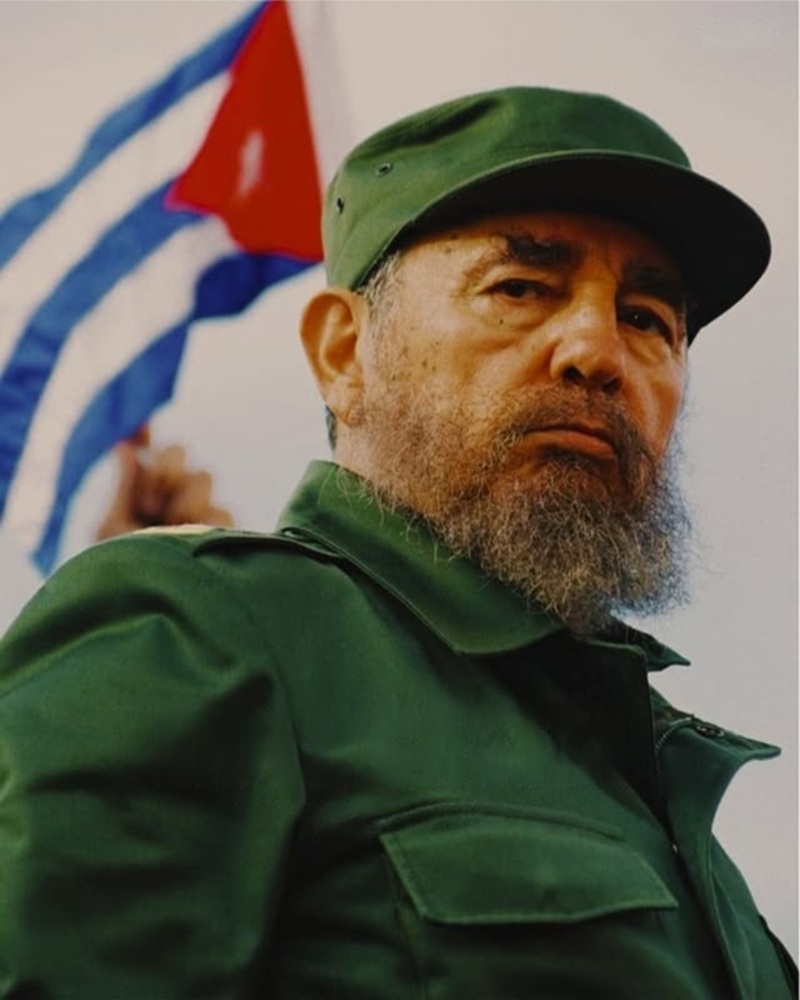 Full, rugged beard on Fidel Castro