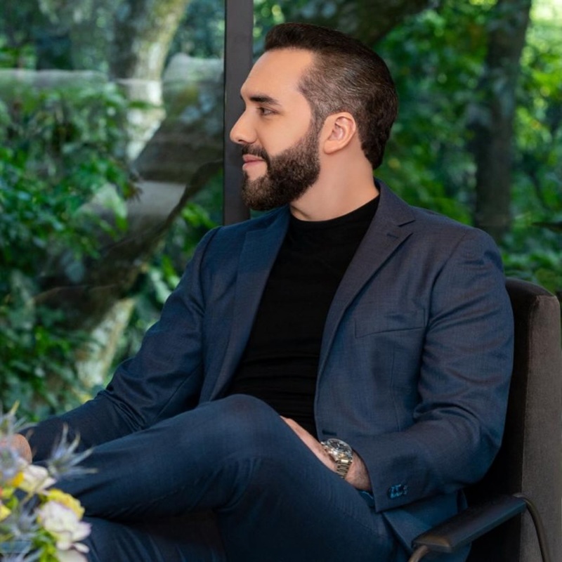 Sculpted short boxed beard on Nayib Bukele