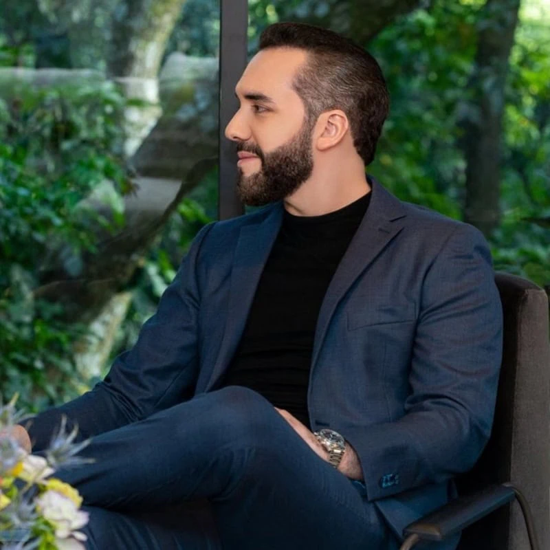 Sculpted short boxed beard on Nayib Bukele