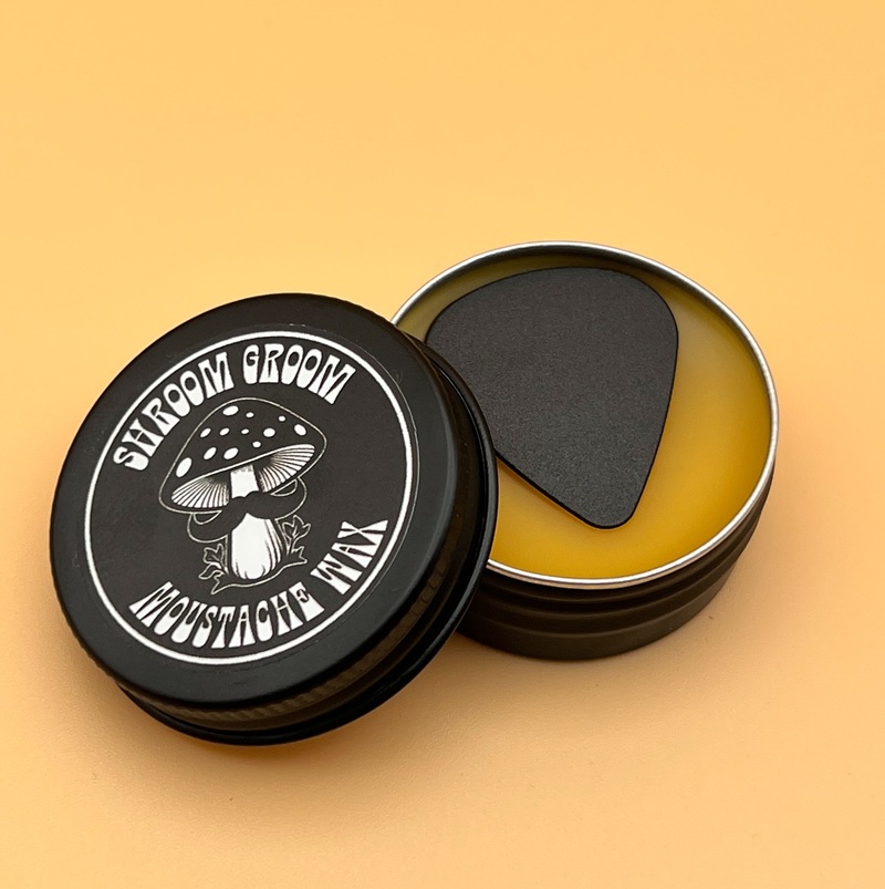 Open Tin Beeswax Mustache Wax Strong Hold