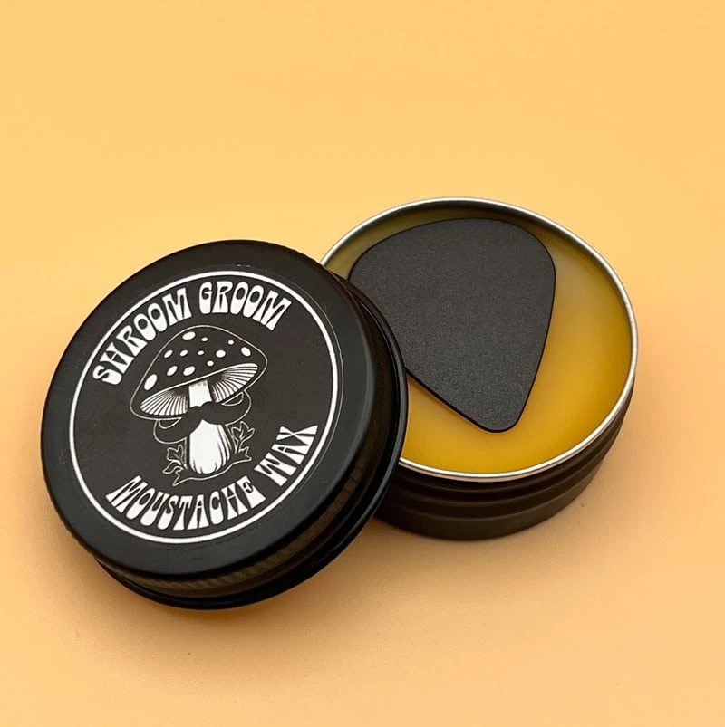 Open Tin Beeswax Mustache Wax Strong Hold