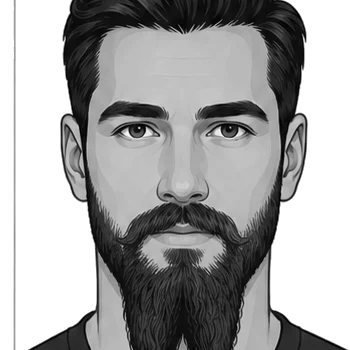 French Fork beard style illustration