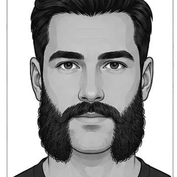Mutton Chops beard style illustration
