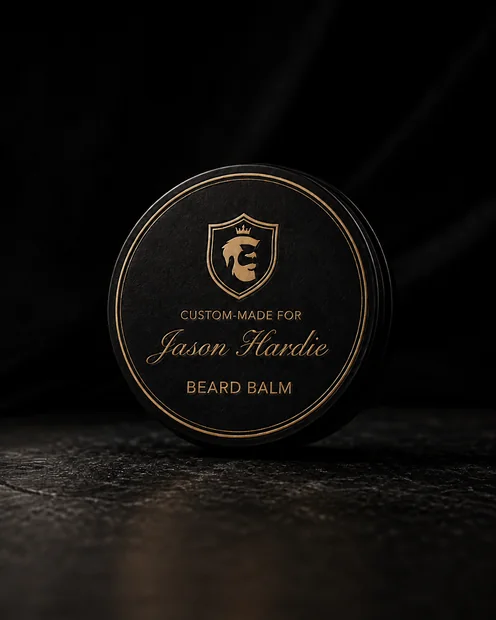 Beard Balm, engraved Custom-Made for Jason Hardie