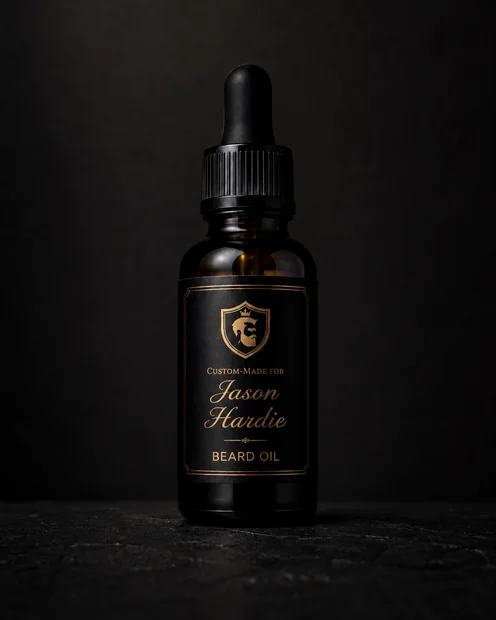 Beard Oil, engraved Custom-Made for Jason Hardie